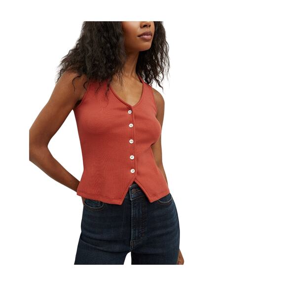 Veronica Beard Tops - Veronica Beard 'Hoorne' Red Cotton Tank Size XS